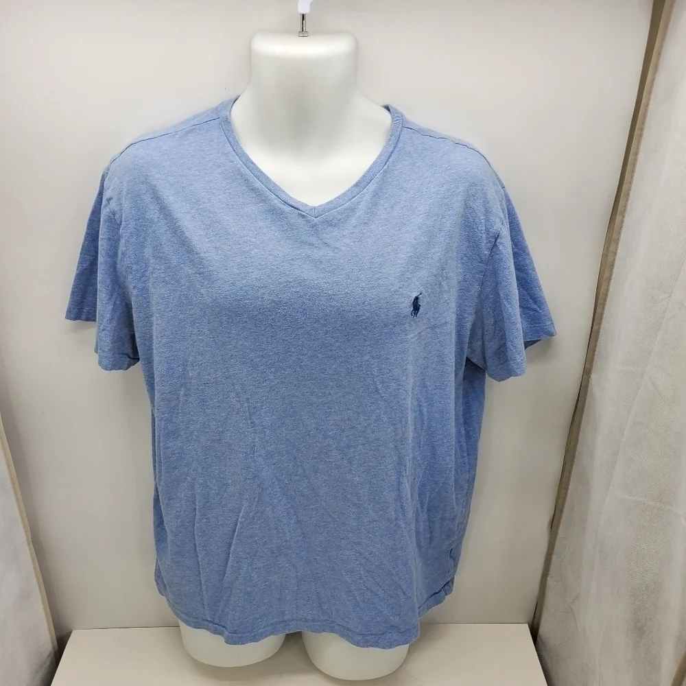 Ralph Lauren Men’s Heather Blue Polo Tee Shirt Large